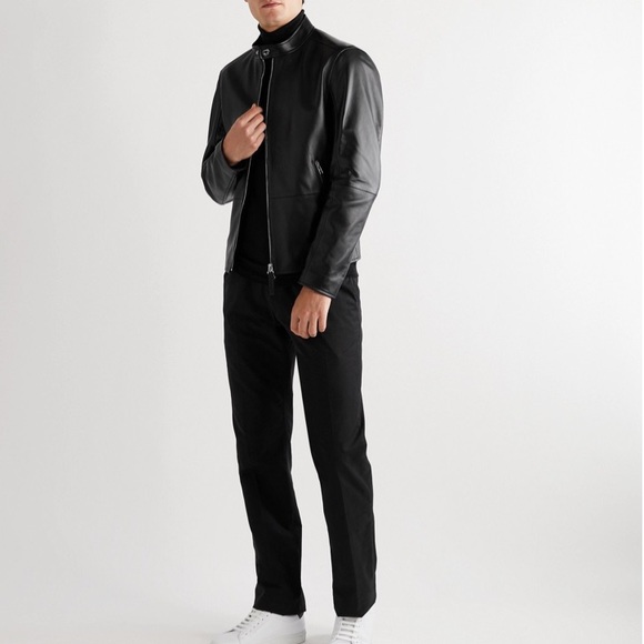 BOSS Nokuri Lambskin Leather Biker Jacket - Picture 2 of 16